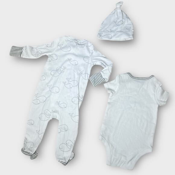 Baby Gap Cotton New Whale Print Baby Outfit Layette Set 6/9m - Picture 2 of 5
